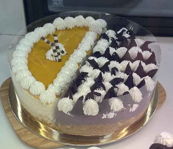 Half Ube/Mango Cheesecake